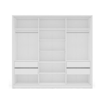 Guarda-Roupa Casal Valência 3 Portas 4 Gavetas Branco e Creme