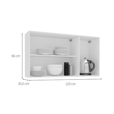 Armário Aéreo Meena 3 Portas Branco
