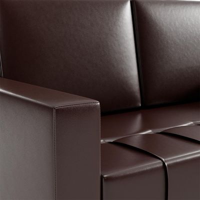 Conjunto de Sofá 2 Lugares com 1 Poltrona Atena Revestimento Sintético Café