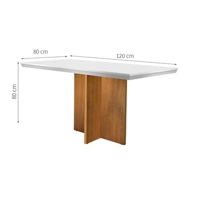 Conjunto de Mesa de Jantar Ane com 4 Cadeiras Estofadas Grécia Veludo Off White e Creme