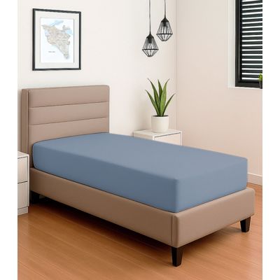 Lençol Liso Solteiro Com Elástico Vivaldi Azul UN / Azul