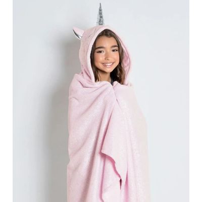 Manta Infantil Com Touca Lar E Lazer Rosa UN / Rosa