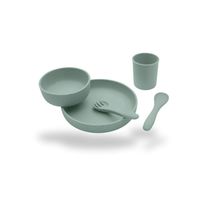 KIT DE REFEICAO 5 PCS SILICONE PLATINUM SAGE - KIKKA BOO