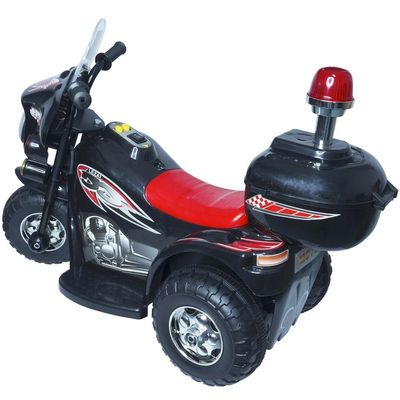 MINI MOTO ELETRICA POLICIA PRETO 6V - IMPORTWAY