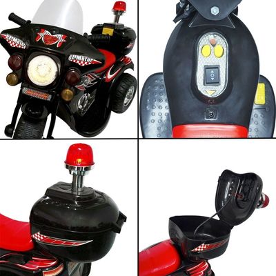 MINI MOTO ELETRICA POLICIA PRETO 6V - IMPORTWAY
