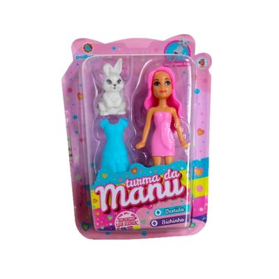 KIT 4 MODELOS MINI BONECA TURMA DA MANU 9CM- POLIBRINQ
