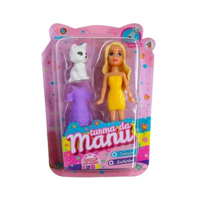 MINI BONECA TURMA DA MANU 9CM SORTIDA - POLIBRINQ