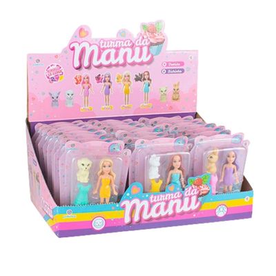 MINI BONECA TURMA DA MANU 9CM SORTIDA - POLIBRINQ