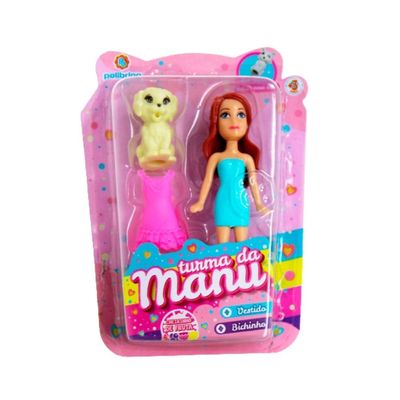 MINI BONECA TURMA DA MANU 9CM SORTIDA - POLIBRINQ