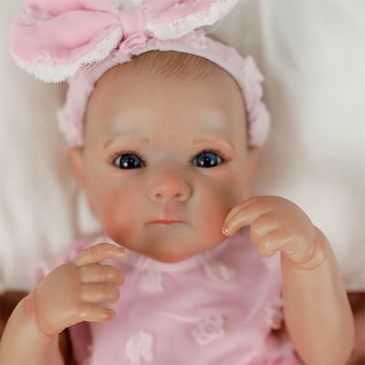 BONECA LAURA BEBE REBORN BABY ABBY 45CM 100% VINIL - SHINY TOYS