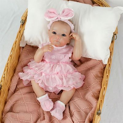 BONECA LAURA BEBE REBORN BABY ABBY 45CM 100% VINIL - SHINY TOYS