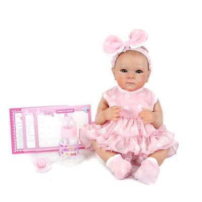 BONECA LAURA BEBE REBORN BABY ABBY 45CM 100% VINIL - SHINY TOYS