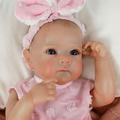 BONECA LAURA BEBE REBORN BABY ABBY 45CM 100% VINIL - SHINY TOYS