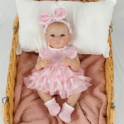 BONECA LAURA BEBE REBORN BABY ABBY 45CM 100% VINIL - SHINY TOYS