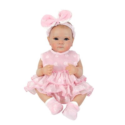 BONECA LAURA BEBE REBORN BABY ABBY 45CM 100% VINIL - SHINY TOYS