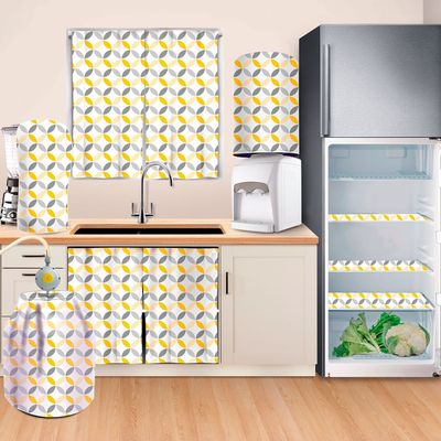 Kit Enxoval de Cozinha Plast Leo em Oxford Estampado com 8 Peças UNICA