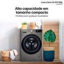 Lava e Seca LG Smart VC4 CV5012PC4A Inox Look com Inteligência Artificial AI DD - 12kg/7kg