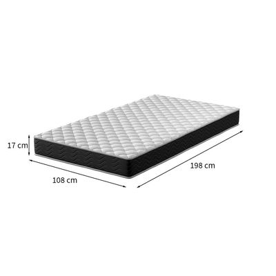 Colchão Solteirão Howie Misto D45 (17x108x198) Preto e Branco