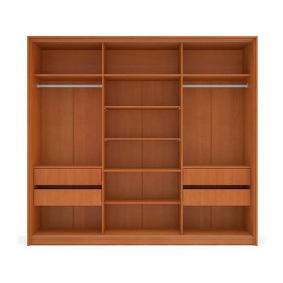 Guarda-Roupa Casal Porto 3 Portas 4 Gavetas Freijó e Creme