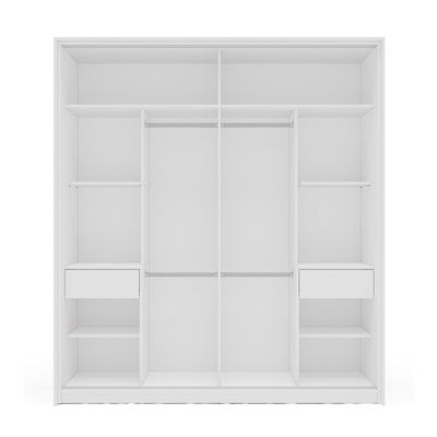 Guarda-Roupa Casal Valência 2 Portas 2 Gavetas Branco e Azul