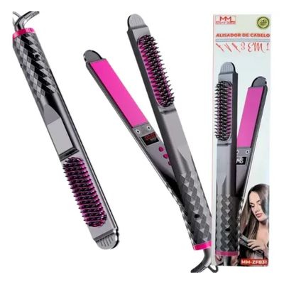 Escova Alisadora 3 Em 1 Secadora Bivolt Anti Frizz