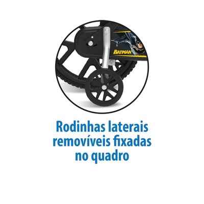Bicicleta Infantil Bandeirantes Batman Aro 14 com Rodinhas