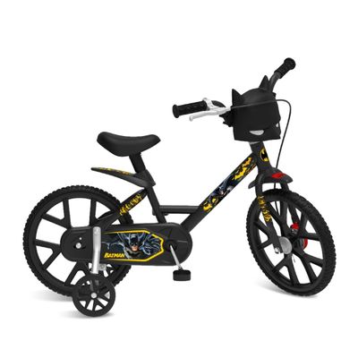 Bicicleta Infantil Bandeirantes Batman Aro 14 com Rodinhas