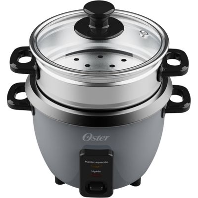 Panela Elétrica de Arroz Oster 0,6L Grafite Antiaderente Cinza / 220