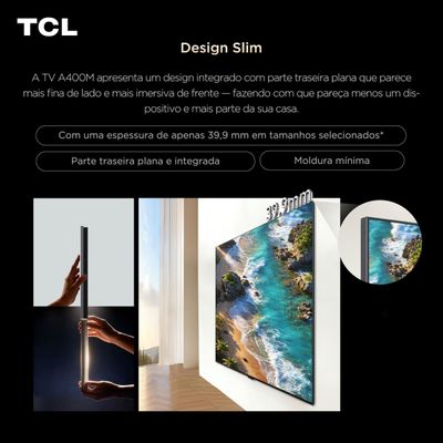 Smart TV 75" TCL 75A400M 4K QD-MINI LED Google TV