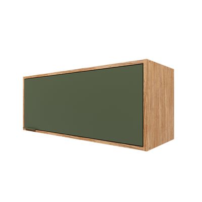 Armário Aéreo para Geladeira Bartira Esmeralda Basculante Damasco/Verde