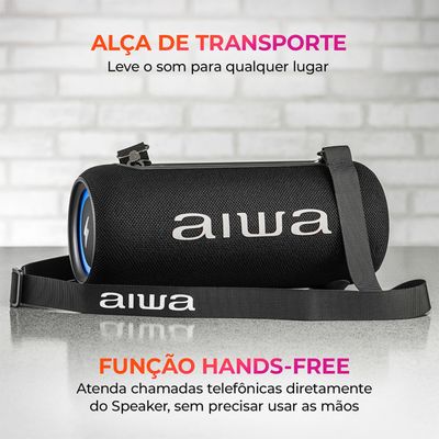 Caixa de Som Portátil Aiwa Speaker AWS-SP-04-LB 40W Bluetooth
