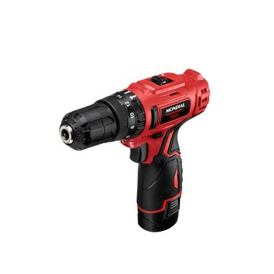 Furadeira e Parafusadeira Mondial PI-12MA com Maleta Bateria 12V Preto Bivolt