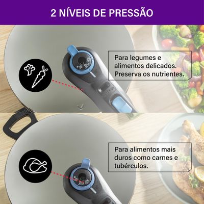 Panela de Pressão Rochedo Inox Trendy 4 litros Fechamento Externo Indução Fundo Triplo
