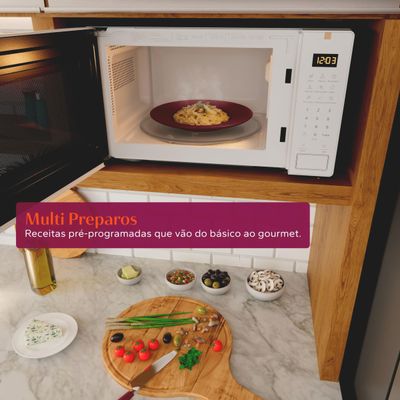 Micro-ondas Brastemp 23L BMS23AB com Multi Preparos e Descongelamento Perfeito Branco 110