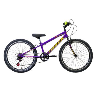Bicicleta Tk3 Track Axess RX Aro 24 7 Rodas em Alumínio Marchas Roxa