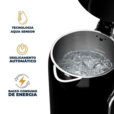 Chaleira Elétrica Britânia 1,7L Painel Touch Preta BCH17D 127V
