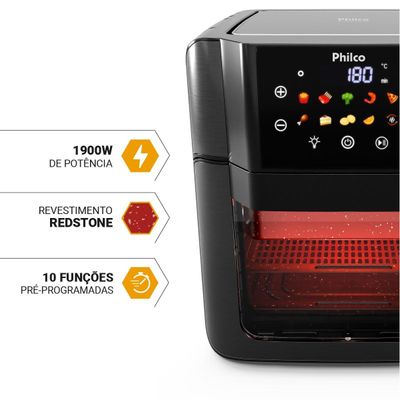 Air Fryer Oven Philco 15L Redstone 10 Funções PAF15C 127V