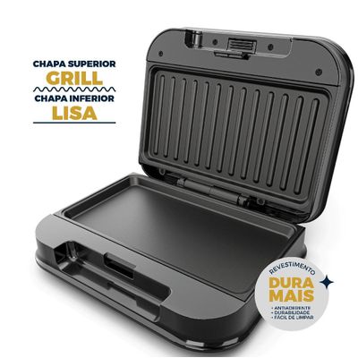 Grill e Sanduicheira Britânia Preto 750W 2 em 1 BGR24A 127V