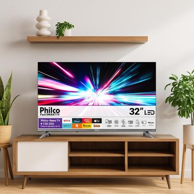 Smart TV 32" Philco Roku TV Dolby Audio HDR10 P32CRB Bivolt