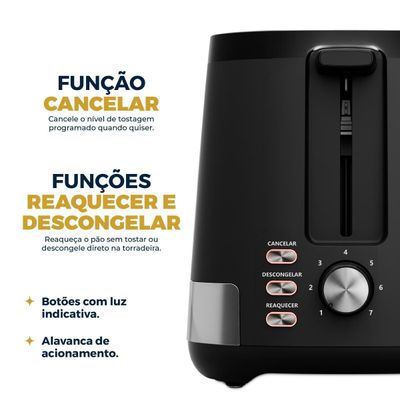 Torradeira Britânia 7 Níveis 800W BTR06A 127V