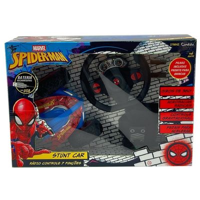 Carrinho de Controle Remoto 7 Funções Stunt Car Homem-Aranha
