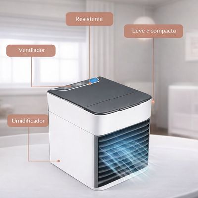 Kit Verão Conforto: Mini Ar Condicionado Portátil + Ventilador de Pescoço