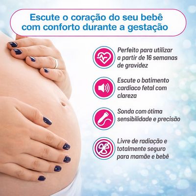 Monitor Fetal Doppler Portátil Digital Azul