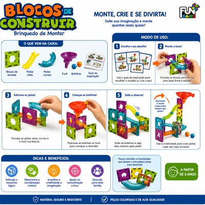 Blocos de Construir – Brinquedo de Montar 47 Peças