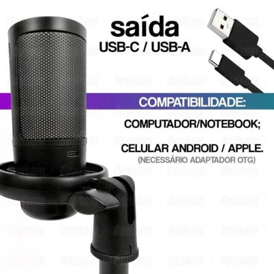 Kit Profissional: Microfone Gamer RGB + Suporte Ergonômico Ajustável para Notebook