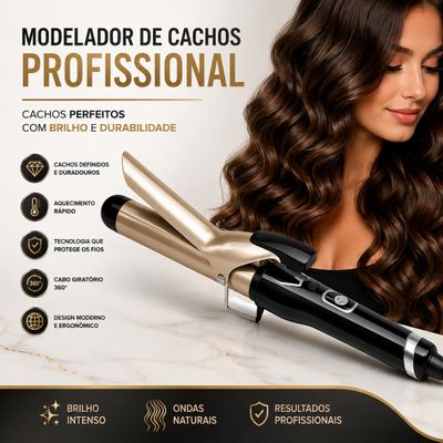 Kit Cachos Perfeitos: Modelador Profissional + Protetor Térmico 10 em 1