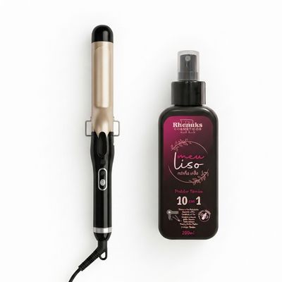 Kit Cachos Perfeitos: Modelador Profissional + Protetor Térmico 10 em 1