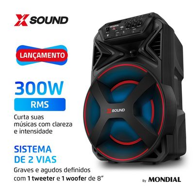Caixa de Som Bluetooth CM300 Xsound Mondial Preta