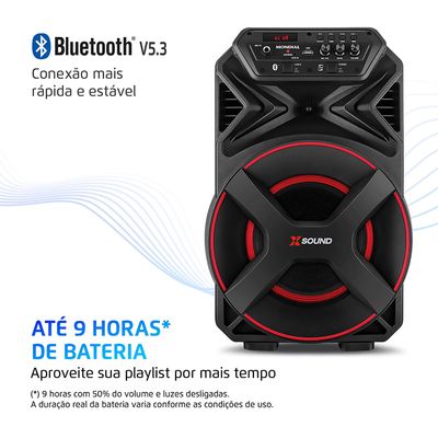 Caixa de Som Bluetooth CM300 Xsound Mondial Preta
