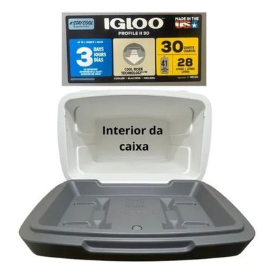Caixa Térmica Cooler Profile II 30 QT 28 Lts Igloo Coleman Cinza